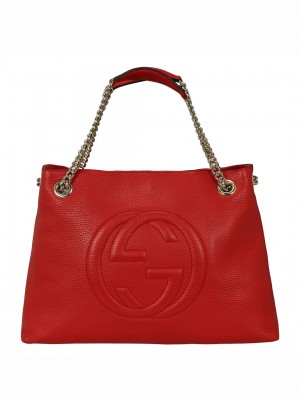 GUCCI Soho Chain Tote Bag – Red